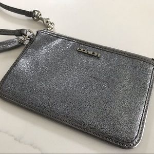 Coach Boxed Small Wristlet | Dark Gray Glitter